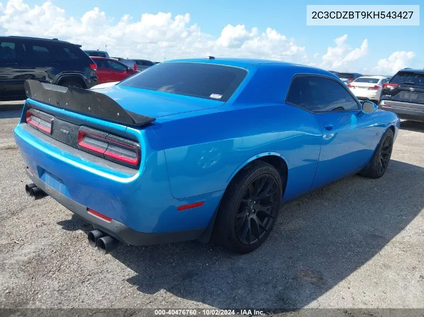 2019 Dodge Challenger R/T VIN: 2C3CDZBT9KH543427 Lot: 40476760