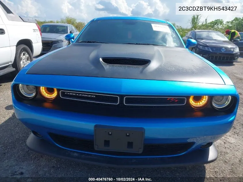 2019 Dodge Challenger R/T VIN: 2C3CDZBT9KH543427 Lot: 40476760