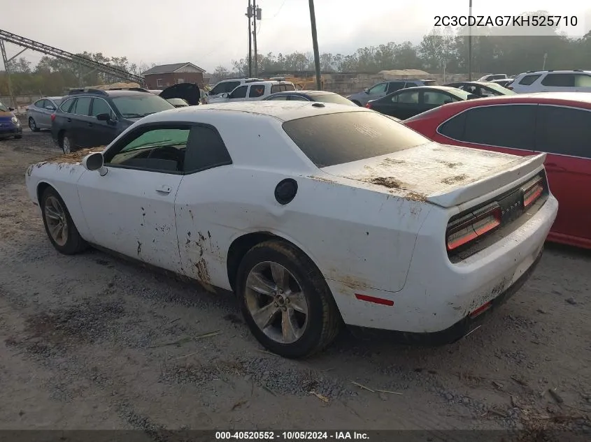 2019 Dodge Challenger Sxt VIN: 2C3CDZAG7KH525710 Lot: 40520552