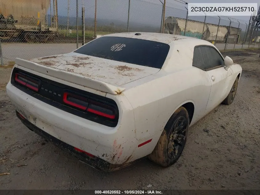 2019 Dodge Challenger Sxt VIN: 2C3CDZAG7KH525710 Lot: 40520552