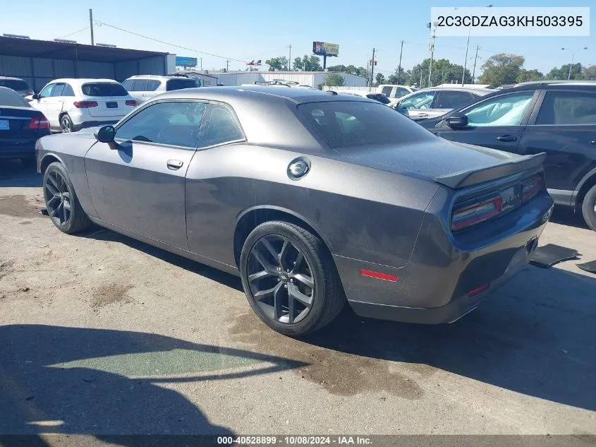 2019 Dodge Challenger Sxt VIN: 2C3CDZAG3KH503395 Lot: 40528899