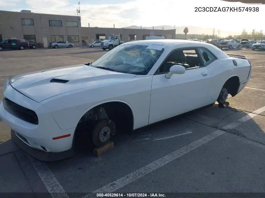 2019 Dodge Challenger Sxt VIN: 2C3CDZAG7KH574938 Lot: 40529614