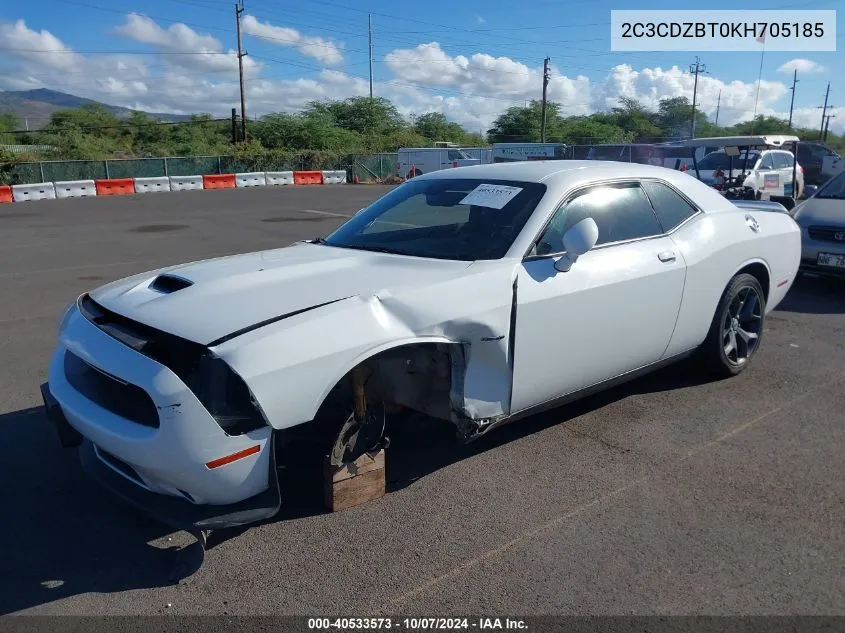 2019 Dodge Challenger R/T VIN: 2C3CDZBT0KH705185 Lot: 40533573