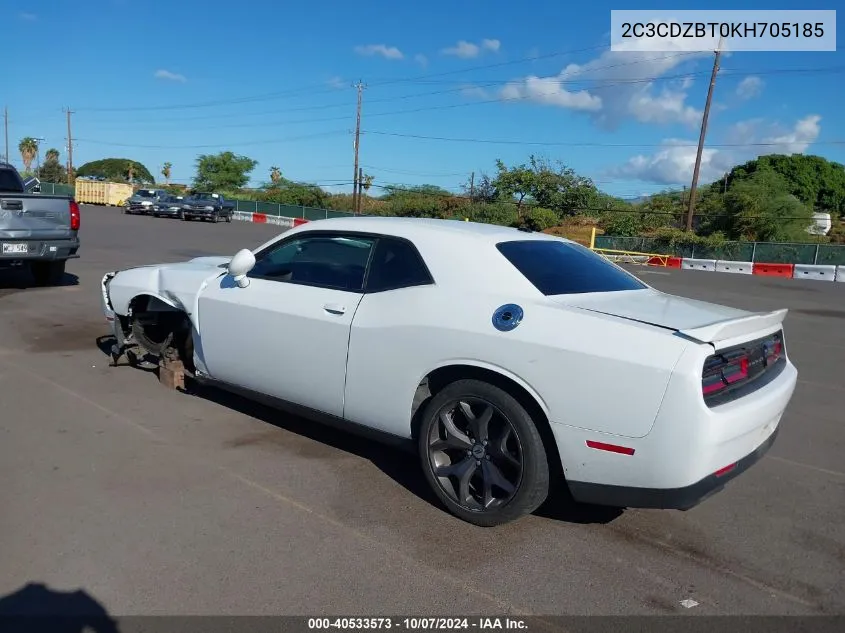 2019 Dodge Challenger R/T VIN: 2C3CDZBT0KH705185 Lot: 40533573