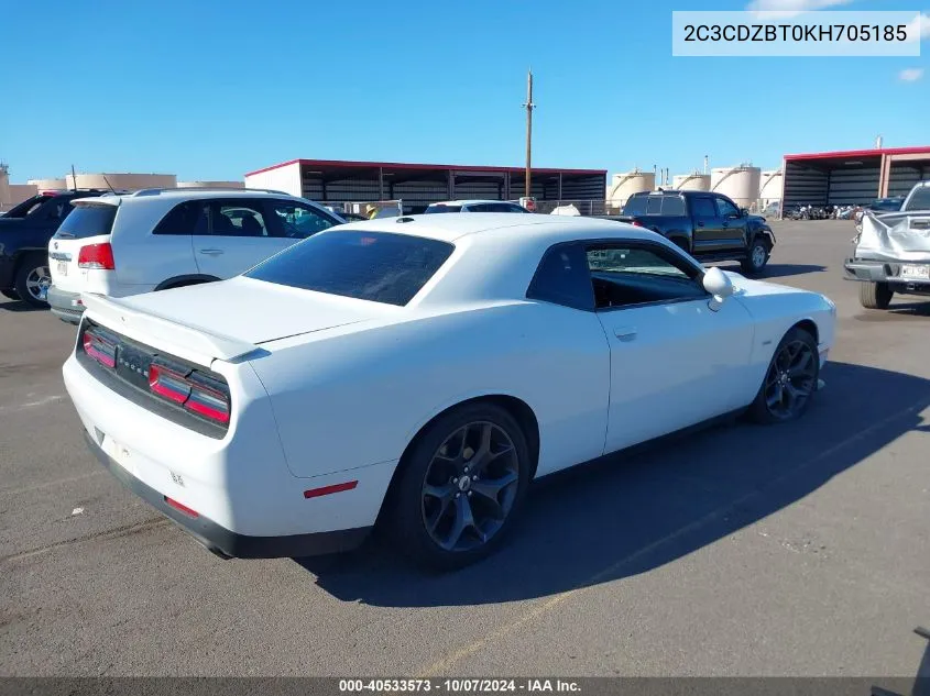 2019 Dodge Challenger R/T VIN: 2C3CDZBT0KH705185 Lot: 40533573