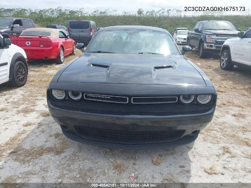 2019 Dodge Challenger Sxt VIN: 2C3CDZAG0KH675173 Lot: 40542191