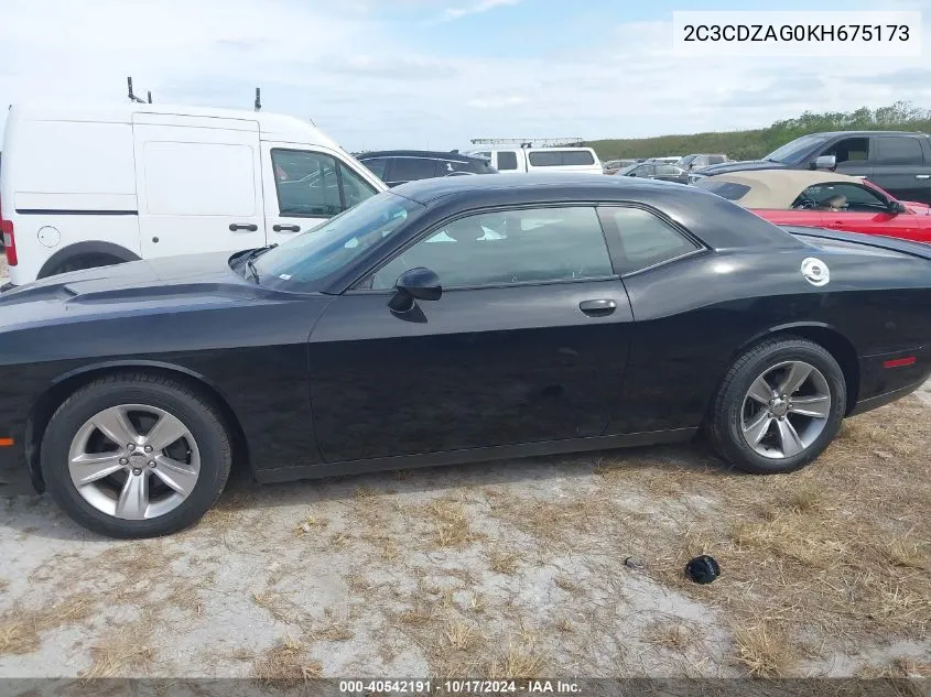 2019 Dodge Challenger Sxt VIN: 2C3CDZAG0KH675173 Lot: 40542191