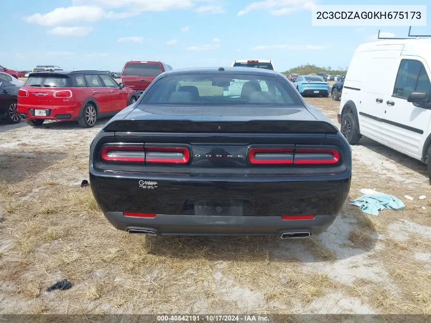 2019 Dodge Challenger Sxt VIN: 2C3CDZAG0KH675173 Lot: 40542191