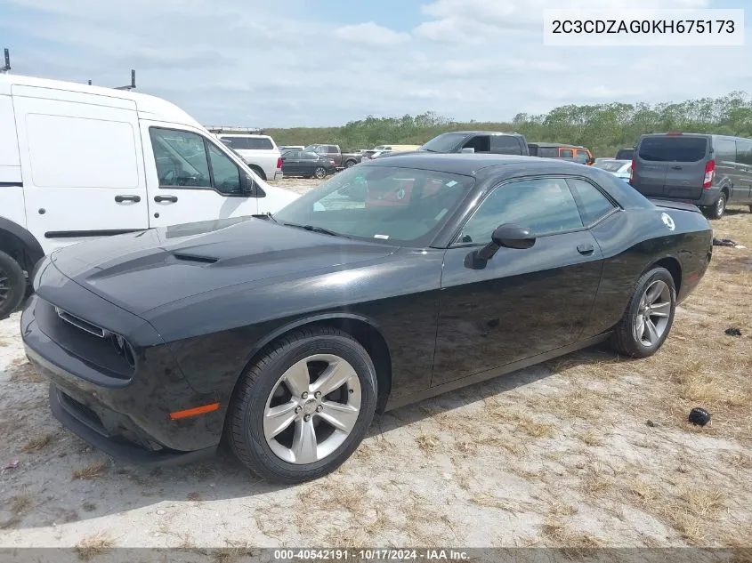 2019 Dodge Challenger Sxt VIN: 2C3CDZAG0KH675173 Lot: 40542191