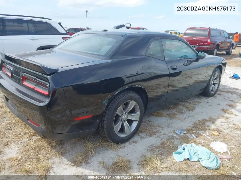 2019 Dodge Challenger Sxt VIN: 2C3CDZAG0KH675173 Lot: 40542191