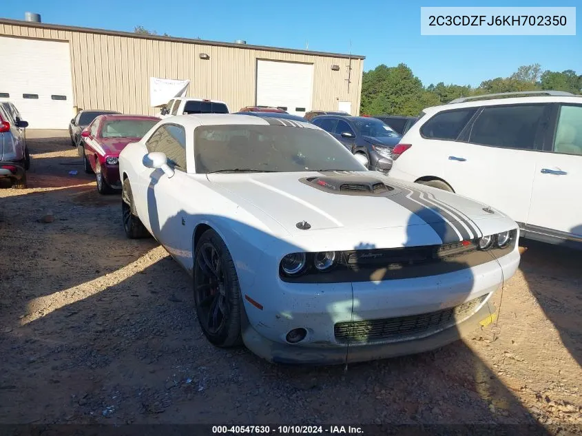 2019 Dodge Challenger R/T Scat Pack VIN: 2C3CDZFJ6KH702350 Lot: 40547630