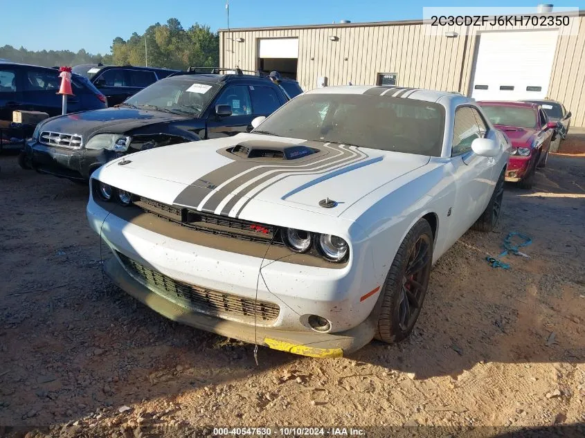 2019 Dodge Challenger R/T Scat Pack VIN: 2C3CDZFJ6KH702350 Lot: 40547630