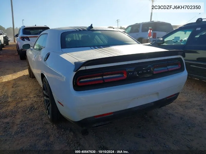 2019 Dodge Challenger R/T Scat Pack VIN: 2C3CDZFJ6KH702350 Lot: 40547630