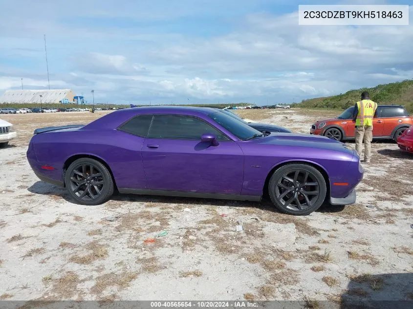 2019 Dodge Challenger R/T VIN: 2C3CDZBT9KH518463 Lot: 40565654