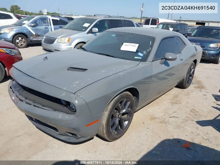 2019 Dodge Challenger Sxt VIN: 2C3CDZAG4KH691540 Lot: 40577911