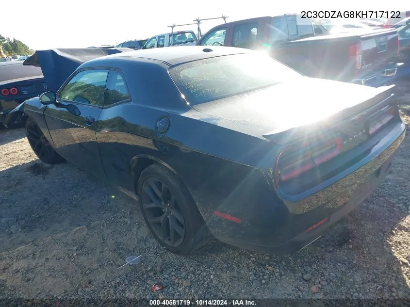 2019 Dodge Challenger Sxt VIN: 2C3CDZAG8KH717122 Lot: 40581719