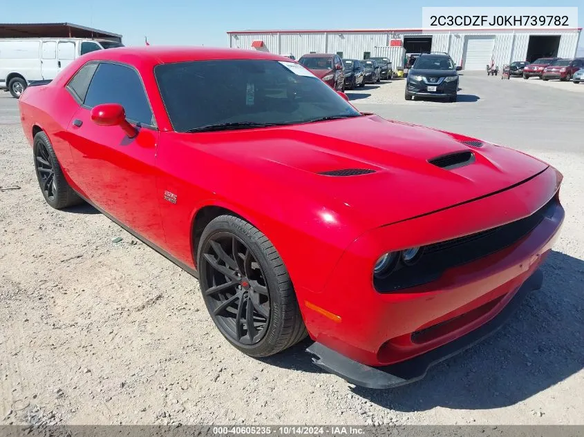 2019 Dodge Challenger R/T Scat Pack VIN: 2C3CDZFJ0KH739782 Lot: 40605235