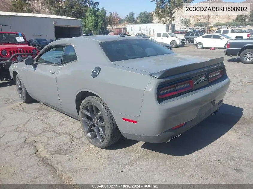 2019 Dodge Challenger Sxt VIN: 2C3CDZAG8KH508902 Lot: 40613277