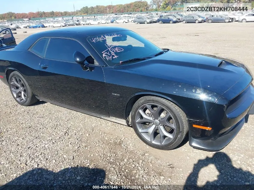 2019 Dodge Challenger R/T VIN: 2C3CDZBT2KH708444 Lot: 40617646