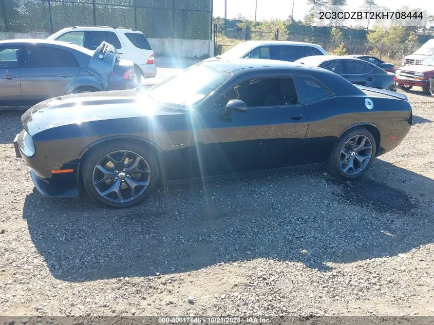 2019 Dodge Challenger R/T VIN: 2C3CDZBT2KH708444 Lot: 40617646