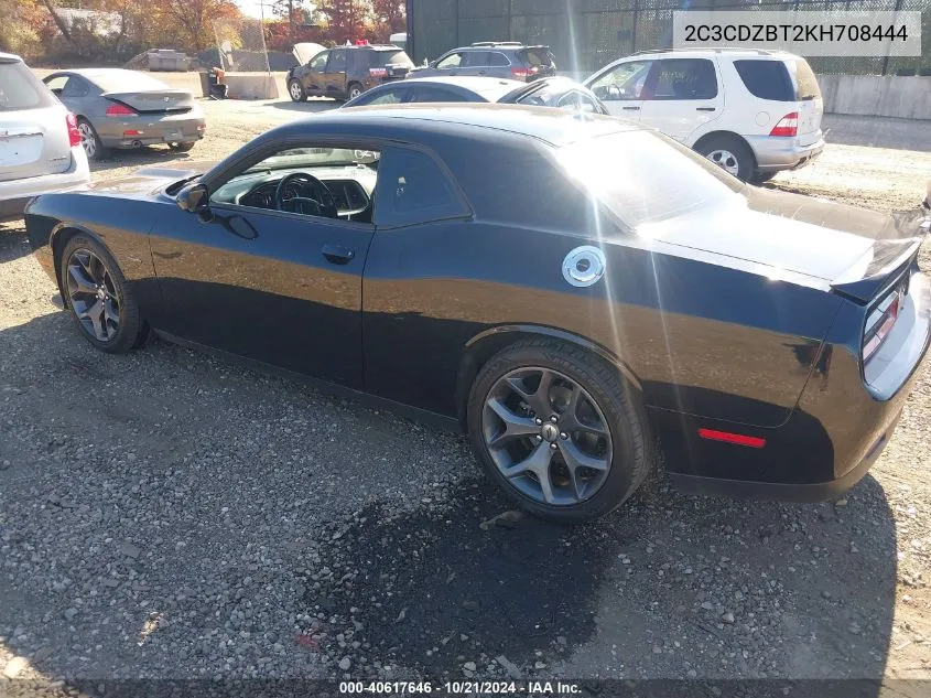 2019 Dodge Challenger R/T VIN: 2C3CDZBT2KH708444 Lot: 40617646