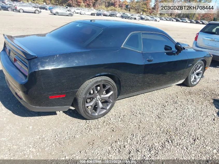 2019 Dodge Challenger R/T VIN: 2C3CDZBT2KH708444 Lot: 40617646