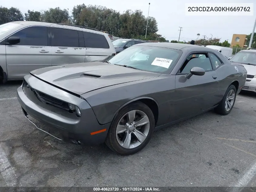 2019 Dodge Challenger Sxt VIN: 2C3CDZAG0KH669762 Lot: 40623720