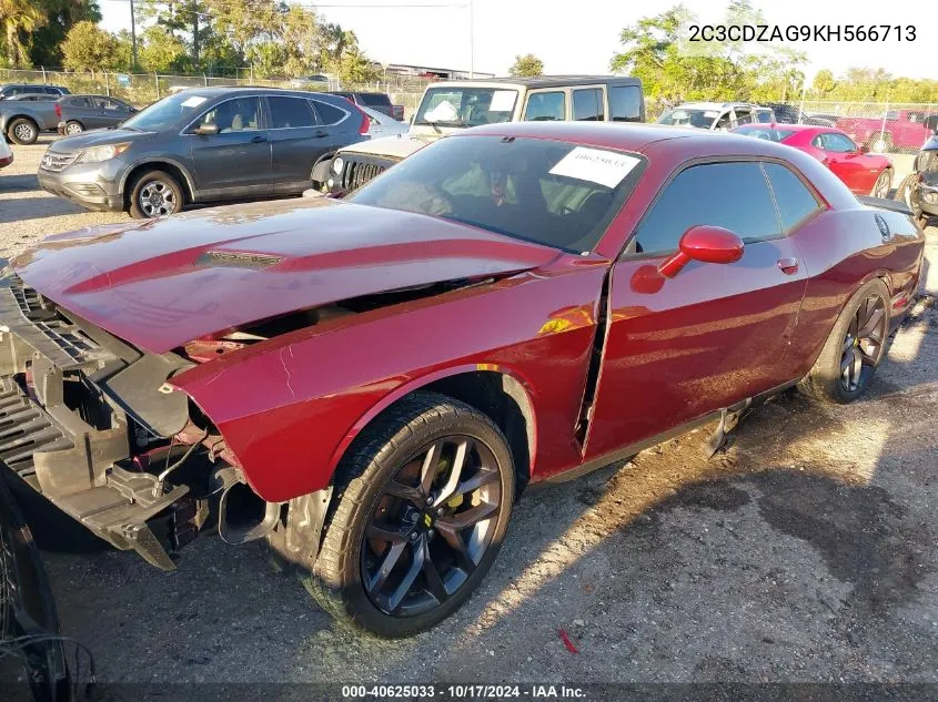 2C3CDZAG9KH566713 2019 Dodge Challenger Sxt