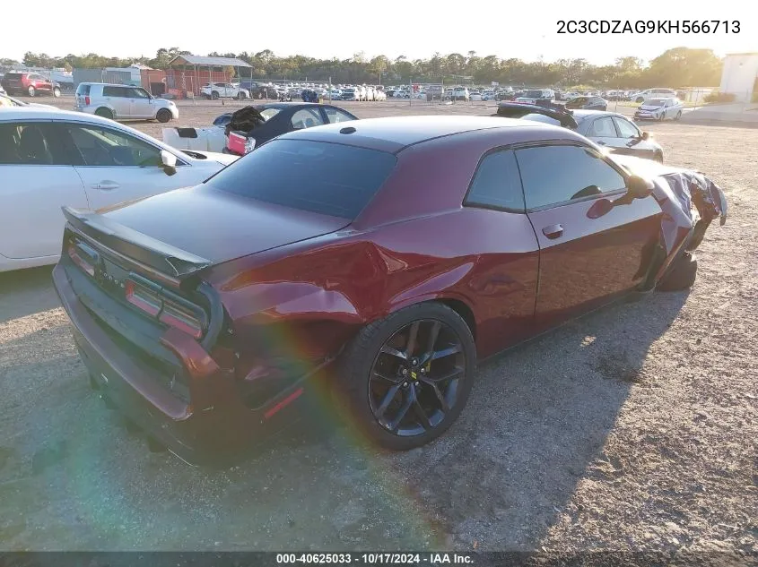 2019 Dodge Challenger Sxt VIN: 2C3CDZAG9KH566713 Lot: 40625033