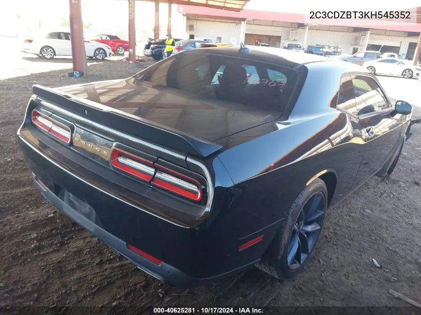 2019 Dodge Challenger R/T VIN: 2C3CDZBT3KH545352 Lot: 40625281