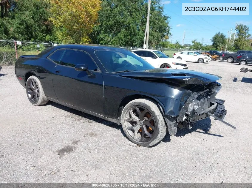 2019 Dodge Challenger Sxt VIN: 2C3CDZAG6KH744402 Lot: 40626735