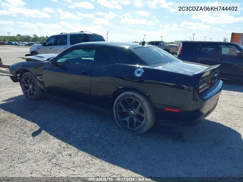 2019 Dodge Challenger Sxt VIN: 2C3CDZAG6KH744402 Lot: 40626735