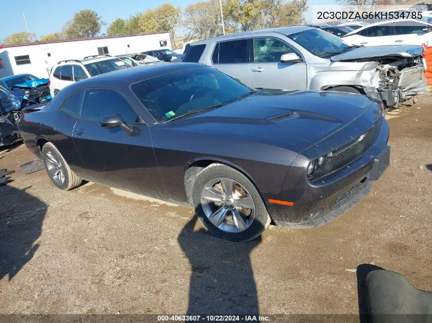 2019 Dodge Challenger Sxt VIN: 2C3CDZAG6KH534785 Lot: 40633607