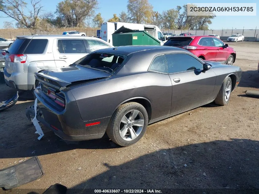 2019 Dodge Challenger Sxt VIN: 2C3CDZAG6KH534785 Lot: 40633607