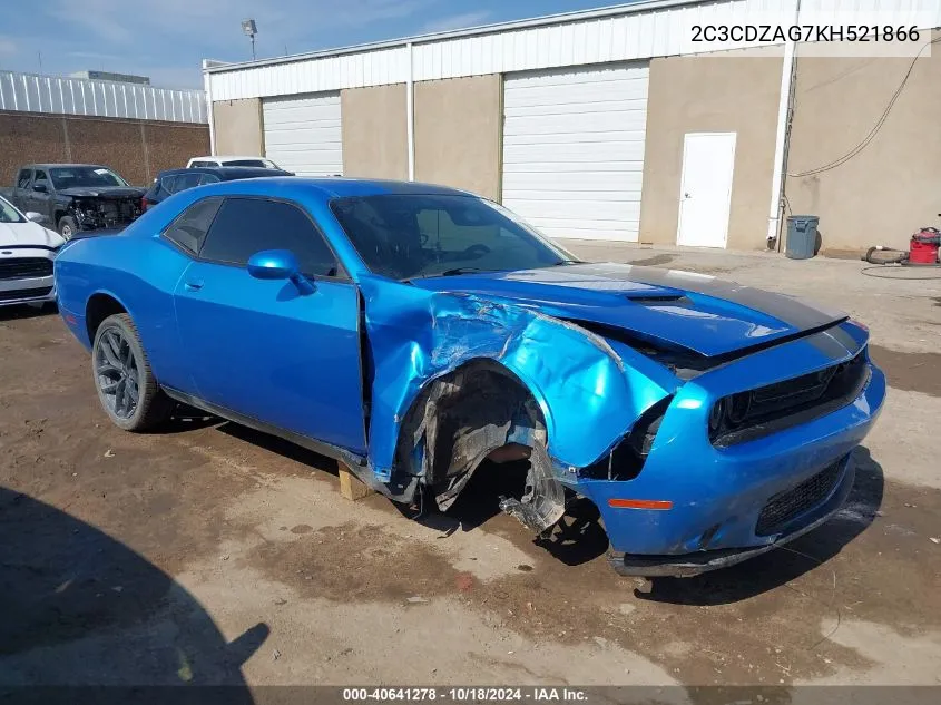 2019 Dodge Challenger Sxt VIN: 2C3CDZAG7KH521866 Lot: 40641278