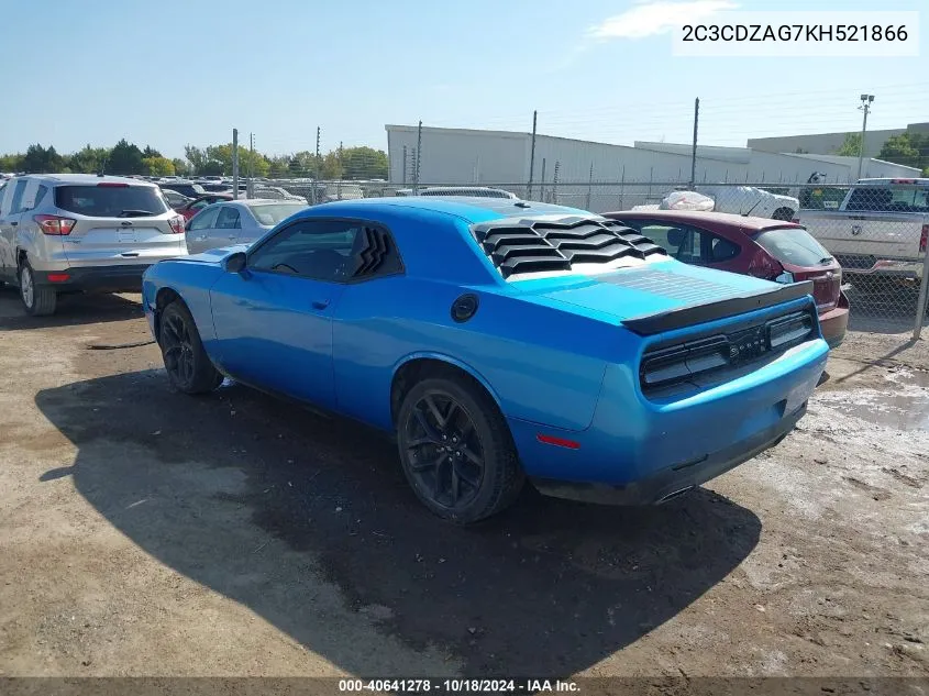 2019 Dodge Challenger Sxt VIN: 2C3CDZAG7KH521866 Lot: 40641278