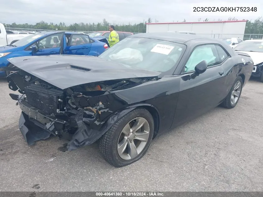 2019 Dodge Challenger Sxt VIN: 2C3CDZAG0KH752348 Lot: 40641360