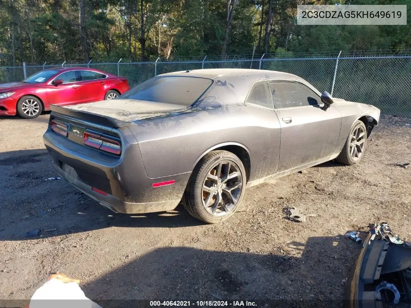 2019 Dodge Challenger Sxt VIN: 2C3CDZAG5KH649619 Lot: 40642021