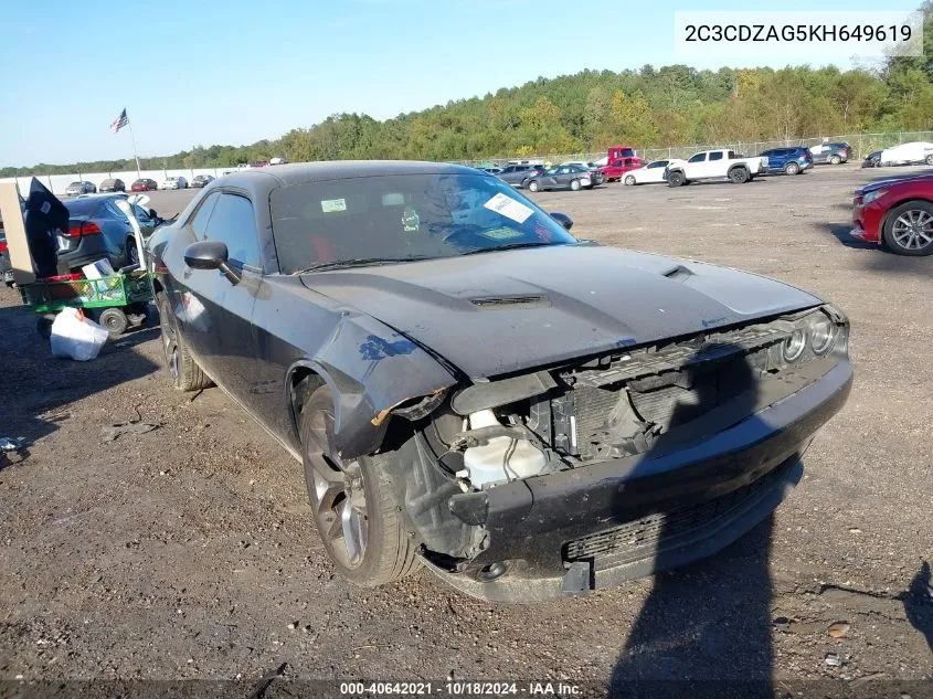 2019 Dodge Challenger Sxt VIN: 2C3CDZAG5KH649619 Lot: 40642021