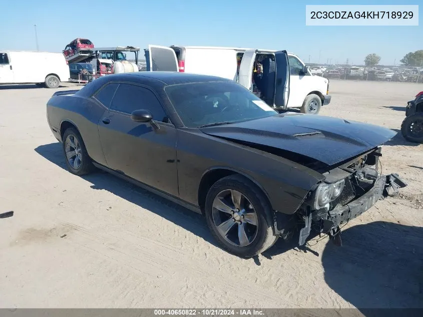 2019 Dodge Challenger Sxt VIN: 2C3CDZAG4KH718929 Lot: 40650822