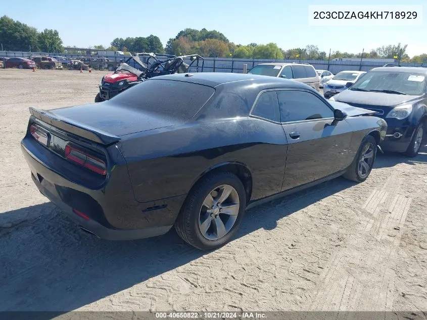 2019 Dodge Challenger Sxt VIN: 2C3CDZAG4KH718929 Lot: 40650822