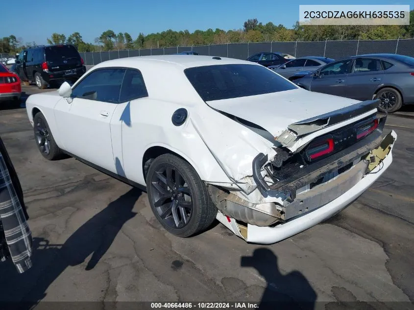 2019 Dodge Challenger Sxt VIN: 2C3CDZAG6KH635535 Lot: 40664486