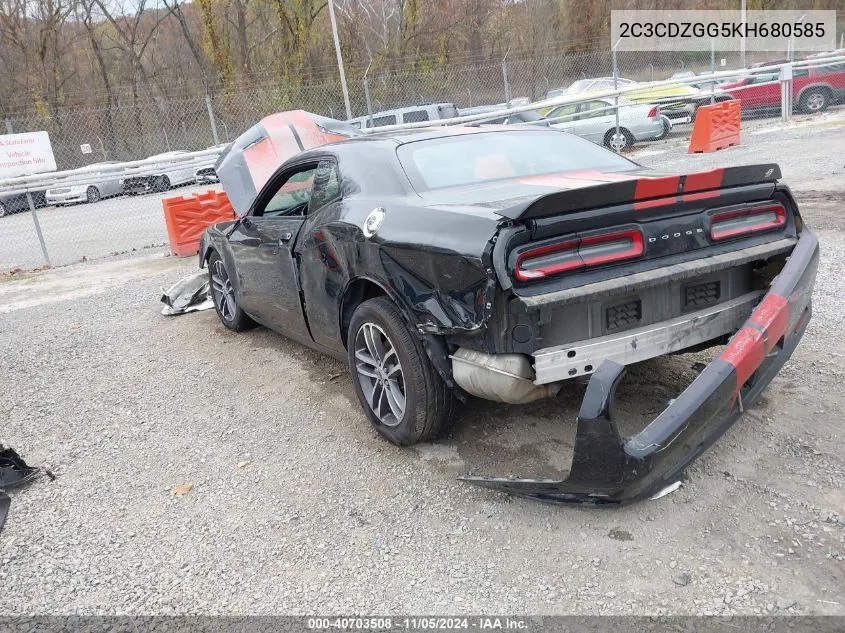 2019 Dodge Challenger Sxt Awd VIN: 2C3CDZGG5KH680585 Lot: 40703508