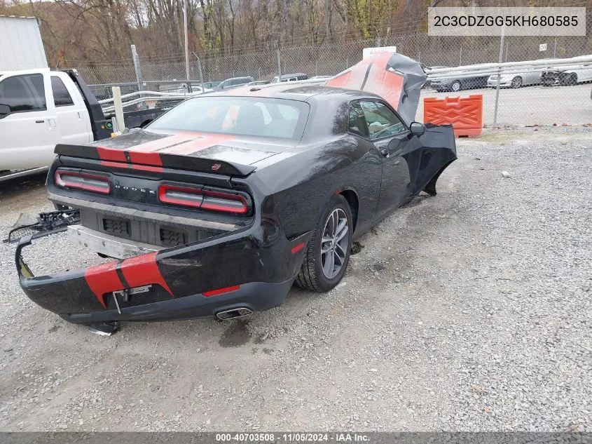 2019 Dodge Challenger Sxt Awd VIN: 2C3CDZGG5KH680585 Lot: 40703508