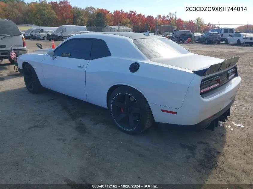 2019 Dodge Challenger Srt Hellcat VIN: 2C3CDZC9XKH744014 Lot: 40712162