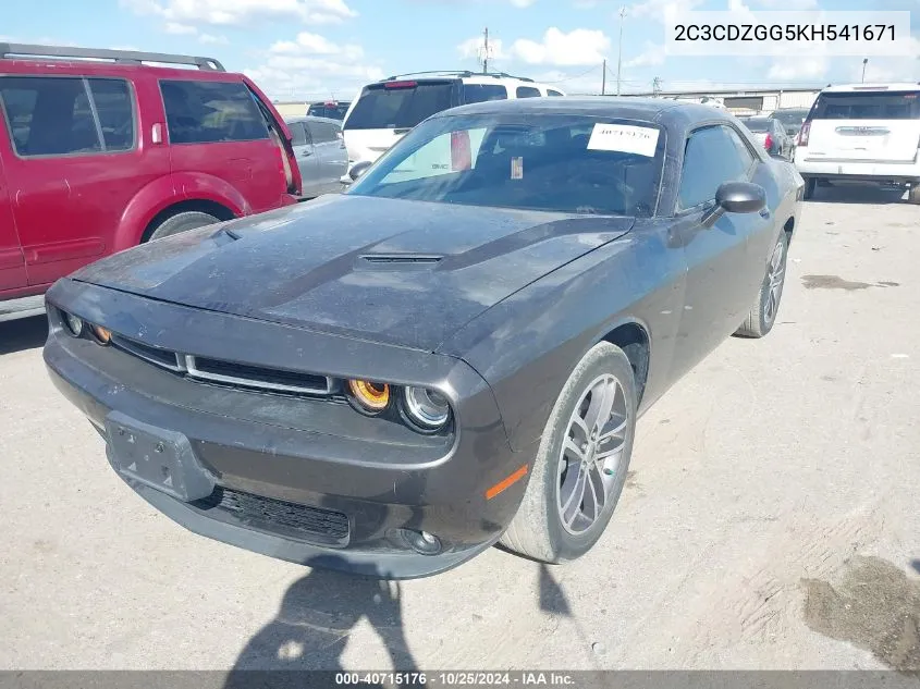 2019 Dodge Challenger Sxt Awd VIN: 2C3CDZGG5KH541671 Lot: 40715176