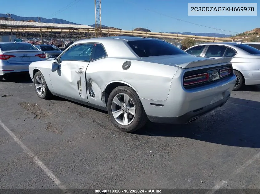 2019 Dodge Challenger Sxt VIN: 2C3CDZAG7KH669970 Lot: 40719326