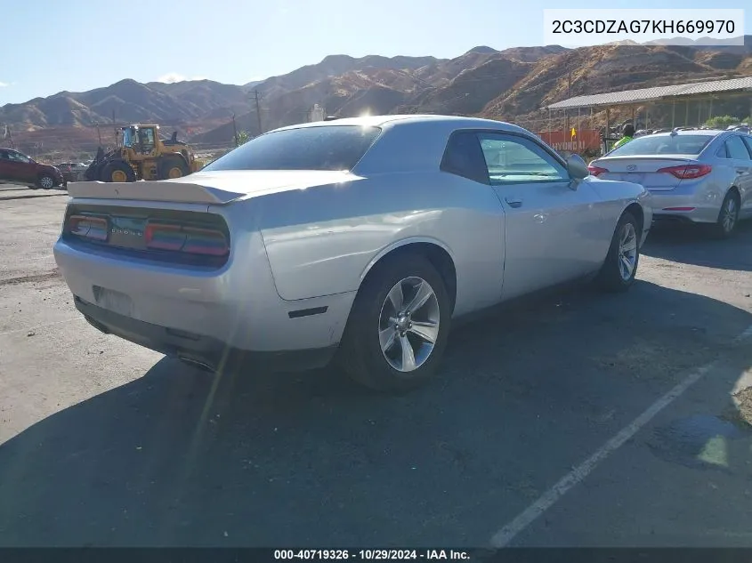 2019 Dodge Challenger Sxt VIN: 2C3CDZAG7KH669970 Lot: 40719326