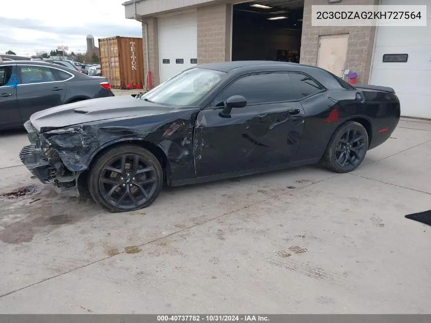 2019 Dodge Challenger Sxt VIN: 2C3CDZAG2KH727564 Lot: 40737782