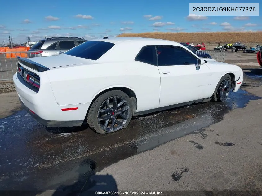 2019 Dodge Challenger Gt VIN: 2C3CDZJG9KH677326 Lot: 40753115